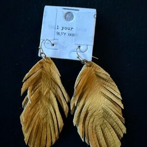 Yellow Feather Earrings
